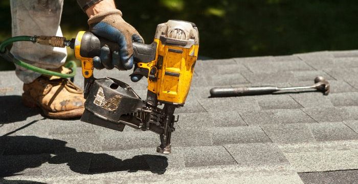 Roof repairing using nail gun