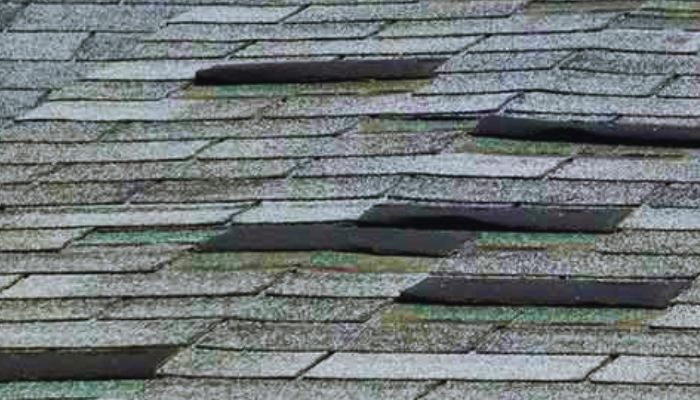 Roof with missing shingle 