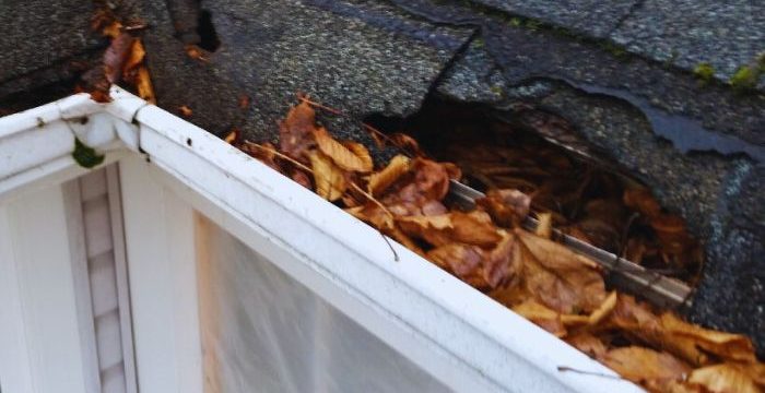 Damaged roof with holes in