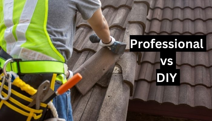 professional worker repairing roof 