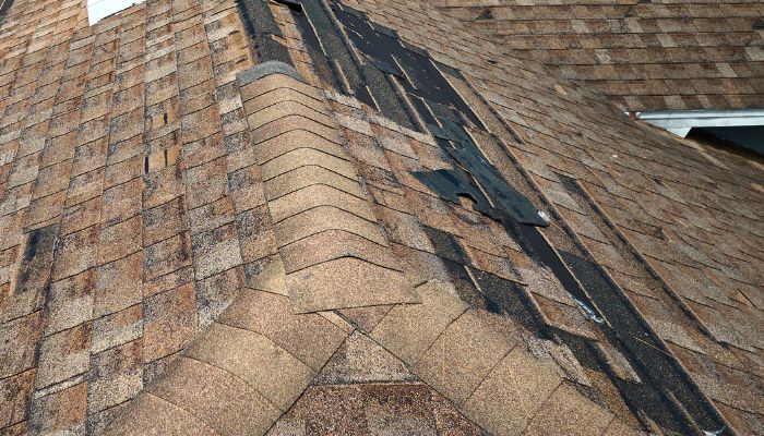 roof with missing shingles 